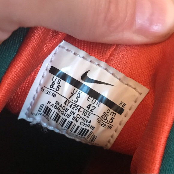 Nike air huarache orange green gently worn sneaker Men’s 8.5 Hipster Normcore - Picture 4 of 8